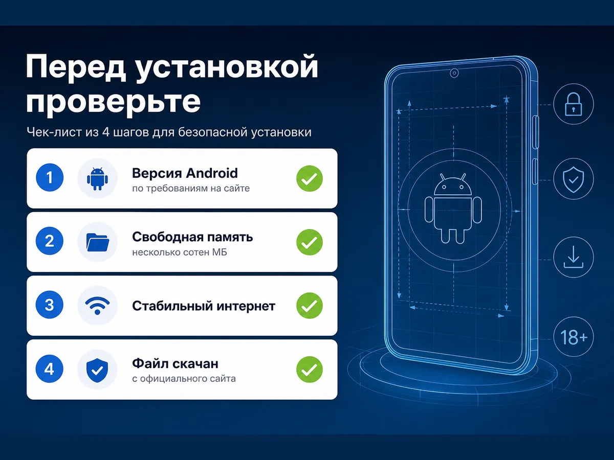 Что проверить перед установкой 1xBet на Android: версия системы, память, интернет, источник файла
