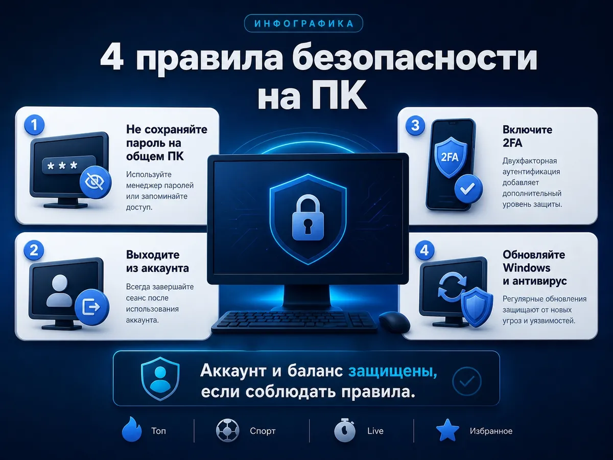 Безопасность аккаунта на компьютере: не сохранять пароль, выходить из профиля, двухфакторная защита, антивирус