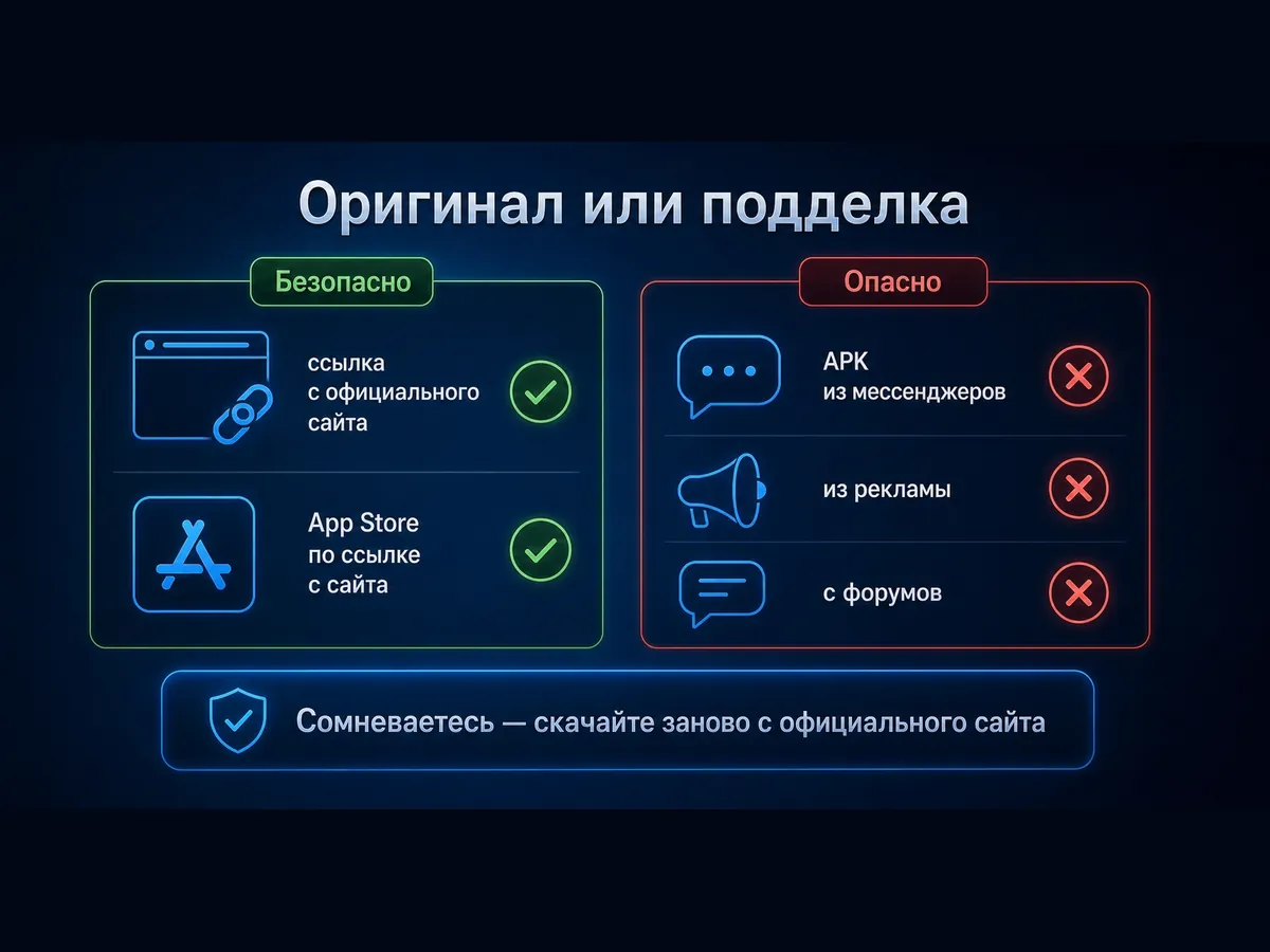 Надёжный источник APK и опасные — мессенджеры, реклама, форумы