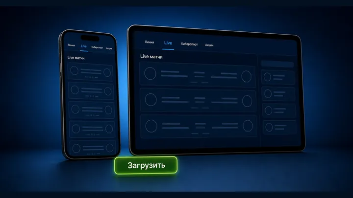 Клиент 1xBet для iOS на экранах iPhone и iPad