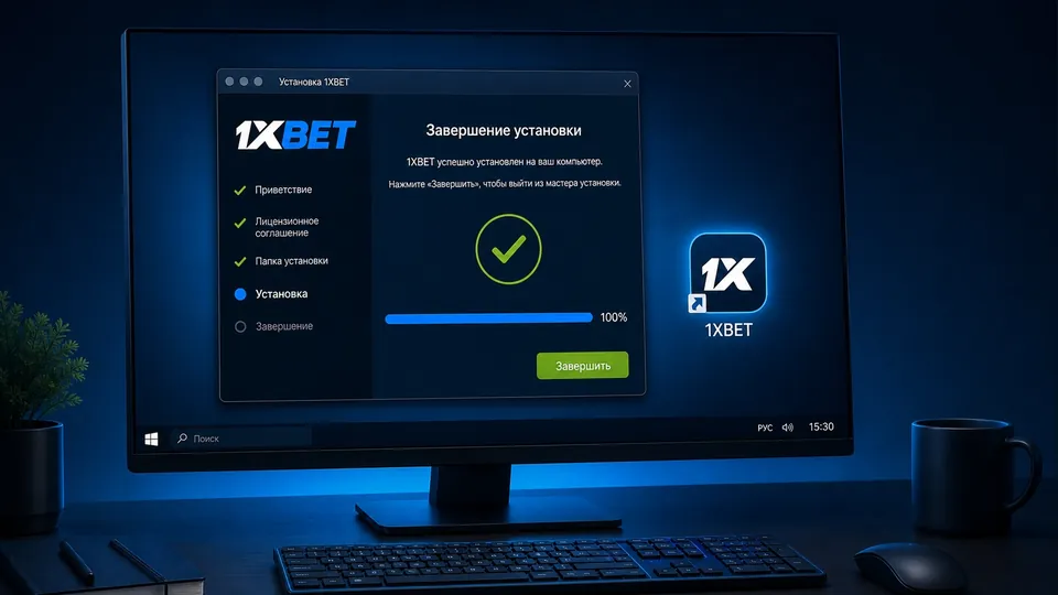 Мастер установки программы 1хБет на компьютере с Windows